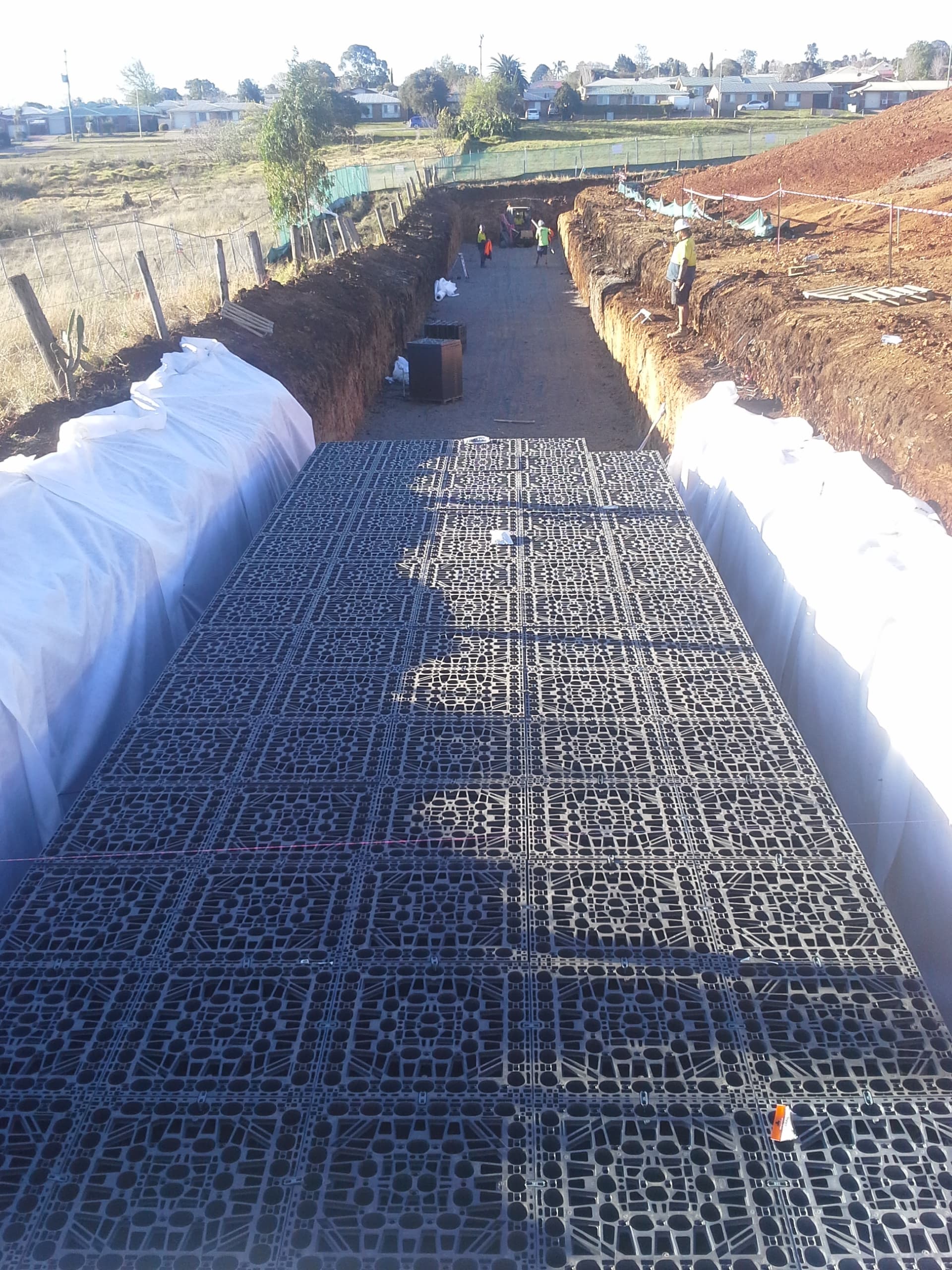 390 m³ OSD upgraded from flat-pack spec at Toowoomba college project photo, Toowoomba, QLD